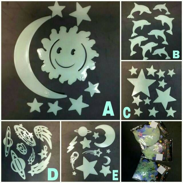 GLOW IN THE DARK wallpaper dinding lampu tempel menyala di gelap 1 set - Image 5