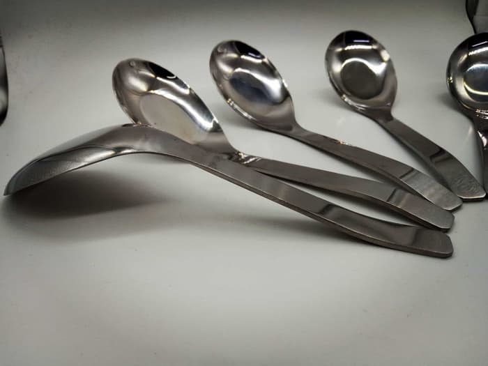 Sendok bebek Stainless Tebal per 6pcs 16.5CM 2MM Soup / bubur / Sayur - Image 5