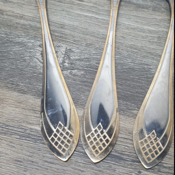 Diamond - Sendok Makan lis Emas Gold Dinner Spoon Sendok Emas - Image 5