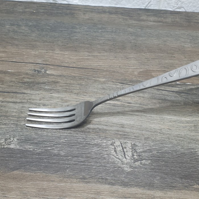 POLKA - Garpu Makan dengan motif Bulat2 Dinner Fork Garpu Tebal - Image 2