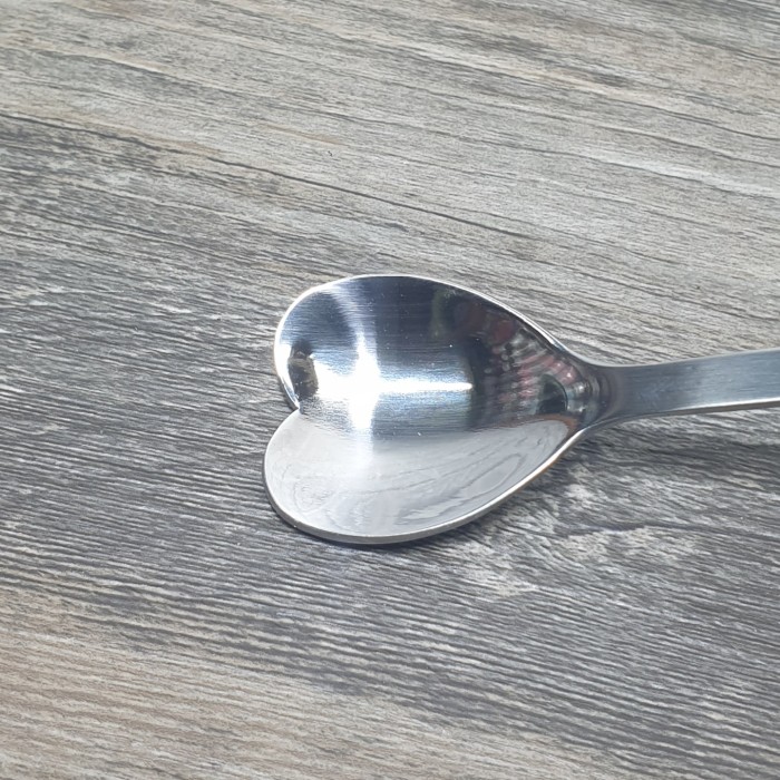 Sendok pudding bentuk LOVE sendok hati sendok unik stainless - Image 3