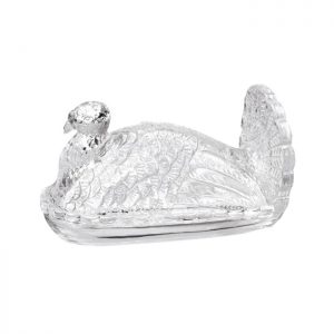 Tempat permen Kaca model Kalkun dengan tutup TEBAL Pajangan Kalkun