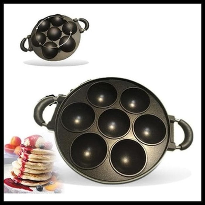 Cookies Pan kue PUKIS Dalam 7 Lubang 8cm Teflon Dengan Tutup - Image 2