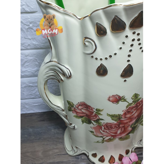 Vas Bunga keramik Porcelain Pot Bunga T36cm pot bunga MEWAH - Image 4