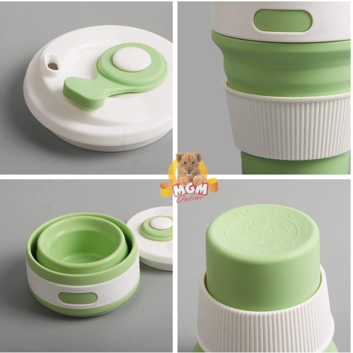 Collapsible coffee Cup 350ml silicon gelas traveling gelas BPA FREE - Image 2