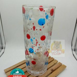 Vas Bunga Kaca Pot Bunga 25CM Polkadot Warna C7730