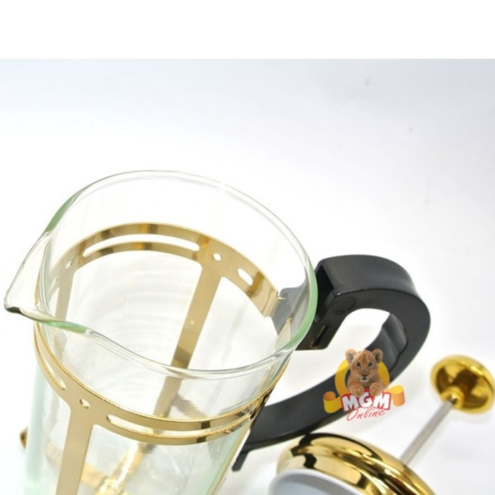 GOLD French Press 600ml Tebal Coffee Plunger Saringan Kopi atau Teh - Image 4