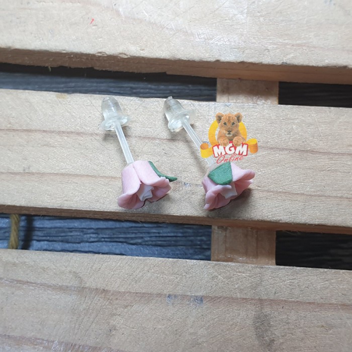 Anting tusuk model bunga KOREA anting bunga matte GIWANG anak sepasang - Image 2