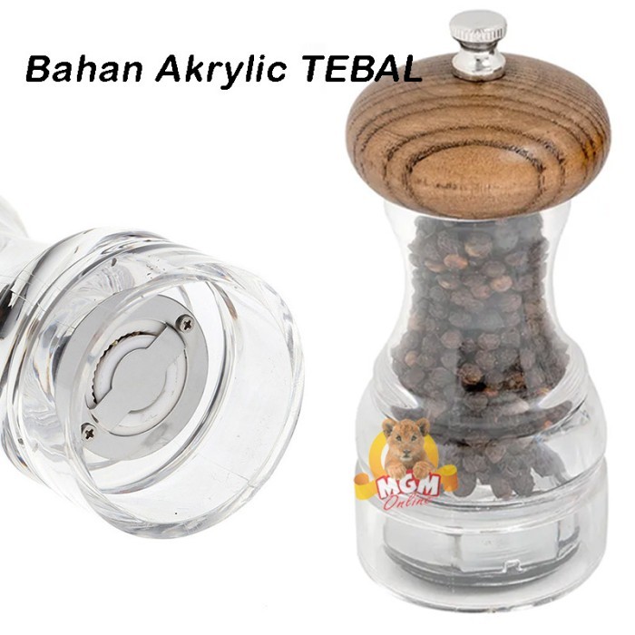 PREMIUM Akrylic Gilingan Lada Merica Salt Pepper Manual Grinder 6inch - Image 4