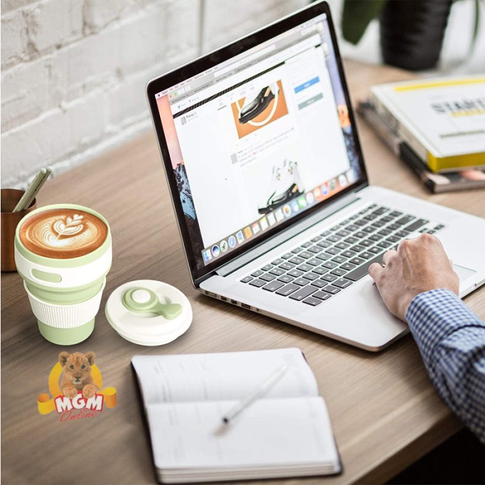 Collapsible coffee Cup 350ml silicon gelas traveling gelas BPA FREE - Image 5