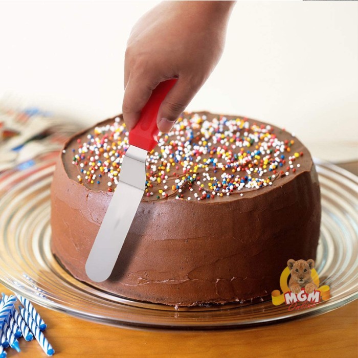 Stainless Cake Spatula Kue Pengoles Cream Stainless 10in pisau spatula - Image 2
