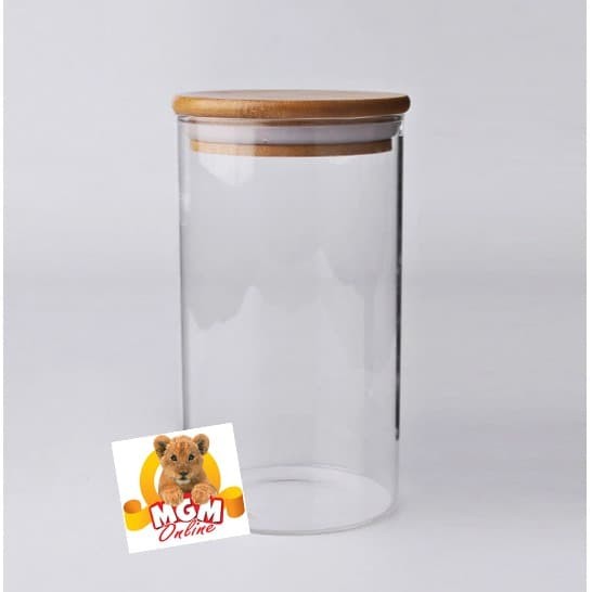 KEDAP Toples Kaca tutup kayu kedap BOROSILICATE glass canister 1950ml - Image 2