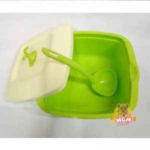 Mangkok Saji Segi-empat ukuran 2.35L Asvita dengan tutup