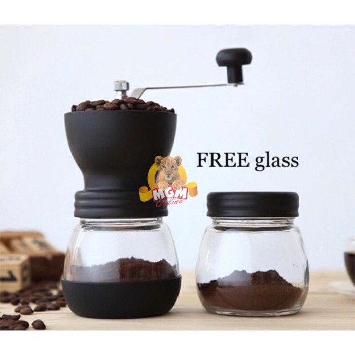 Glass Coffee Grinder 80g manual Gilingan kopi Kaca plus FREE Glass - Image 5