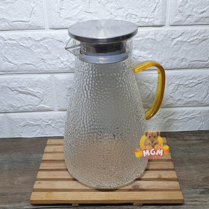 Teko Kaca 1500ml Tahan PANAS Tutup Stainless model kulit jeruk - Image 5