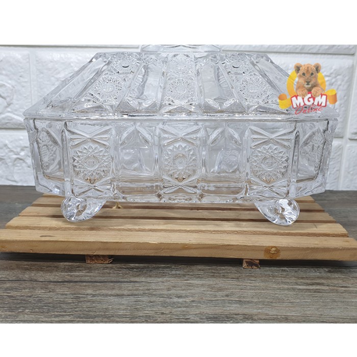 Tempat permen Kaca besar model Segi-Panjang dengan tutup Sugar Bowl - Image 5