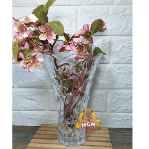 Vas Bunga Kaca Tebal Lebar 14cm Pot Bunga Vase tanaman Tinggi 23cm