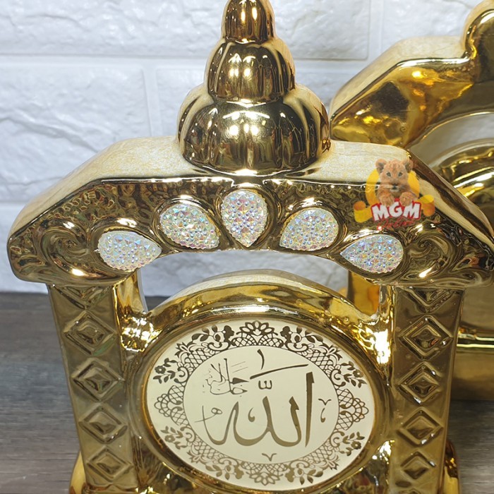 Pajangan Keramik kaligrafi Rumah Muhammad GOLD Emas Diamond T20 - Image 2