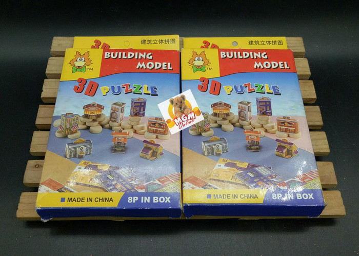 3D Puzzle Model Bangunan 8pc - Melatih Kreatifitas & Keterampilan Anak