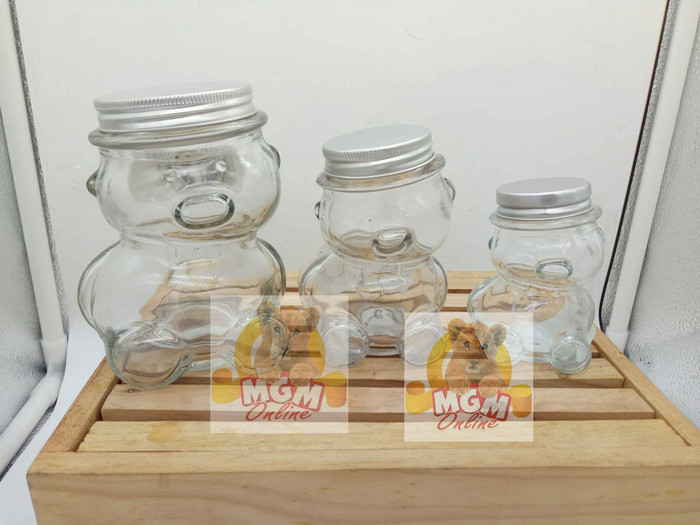 Botol Jar Toples Beruang Imut 300ML dengan Tutup / Bear Jar with Lid - Image 4