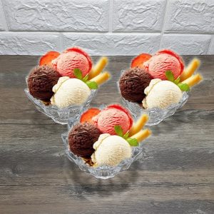Premium mangkok es cream mangkok kaca tebal mahkota salad bowl 4.5in