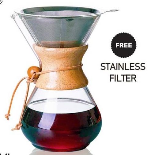 JUMBO 800ml Chemex woodneck+ FREE Stainless Steel Paperless Filter2187