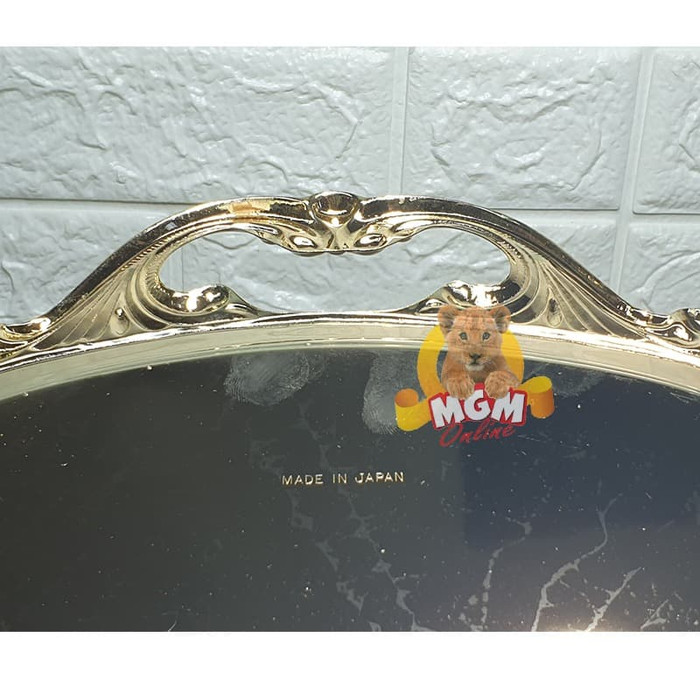 JAPAN UKIR Nampan stainless tebal FULL GOLD 52x31CM Nampan elegant - Image 4