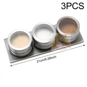 3pc Tempat bumbu Lada Garam Gula Cabe Unik Magnet Stainless 2570
