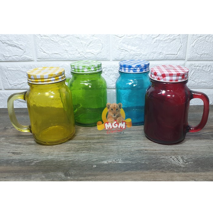 Gelas Drinking 650ML Gelas harvest Warna Full dengan TUTUP