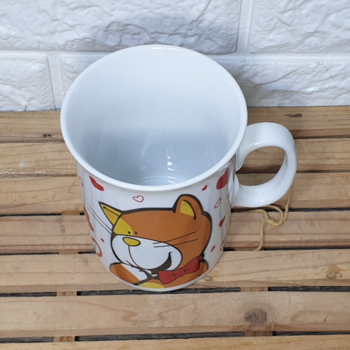 Mug keramik motif valentine gelas motif kucing mug LOVE - Image 3
