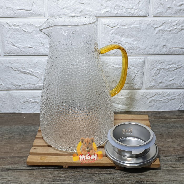 Teko Kaca 1500ml Tahan PANAS Tutup Stainless model kulit jeruk - Image 2