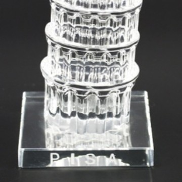 Souvenir Crystal leaning tower of pisa 17cm hadiah dari Italy - Image 3