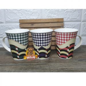 Mug keramik motif abstrak - gelas kopi keramik - cangkir kopi keramik