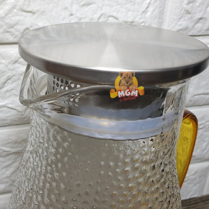 Teko Kaca 1800ml Tahan PANAS Tutup Stainless model kulit jeruk - Image 3