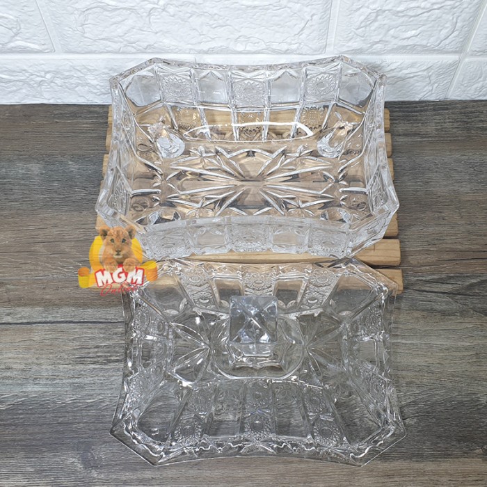 Tempat permen Kaca besar model Segi-Panjang dengan tutup Sugar Bowl - Image 4