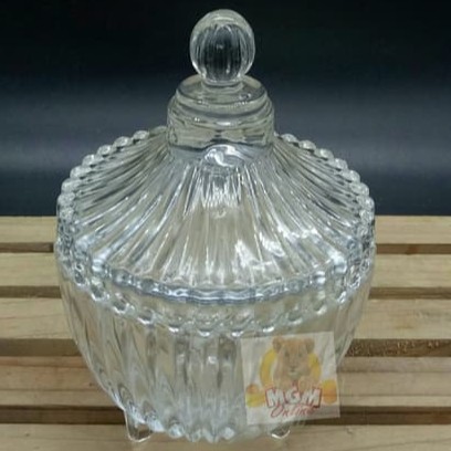 Toples MED Garis Kaki/ Tempat Permen Gula / Bowl Canister Diameter 9cm