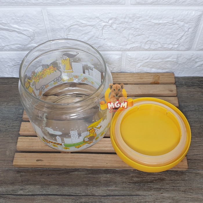 MOTIF Toples bulat Kaca 600ml Toples kacang Toples kue serbaguna - Image 3