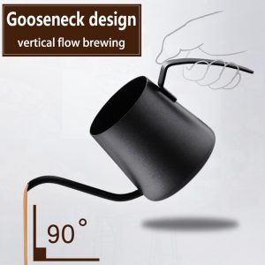HITAM Teko leher angsa 350ml gooseneck pour over kettle Stainless