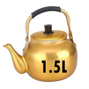 Teko Alumunium Emas 1.5L Teko kuning alumunium teko arab Dubai