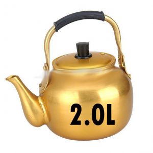 Teko Alumunium Emas 2.0L Teko kuning alumunium teko arab Dubai
