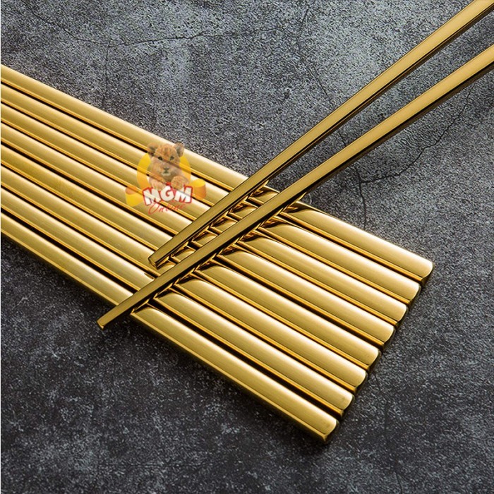Gold SUJEO sumpit makan emas korea Gold dinner Chopstick korean - Image 2