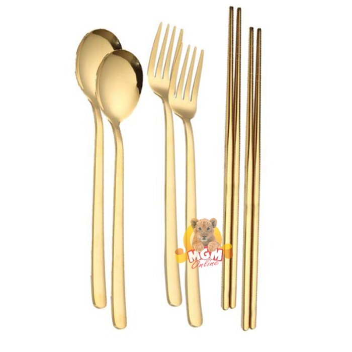 Gold SUJEO Garpu makan emas korea Gold dinner Fork korean - Image 3