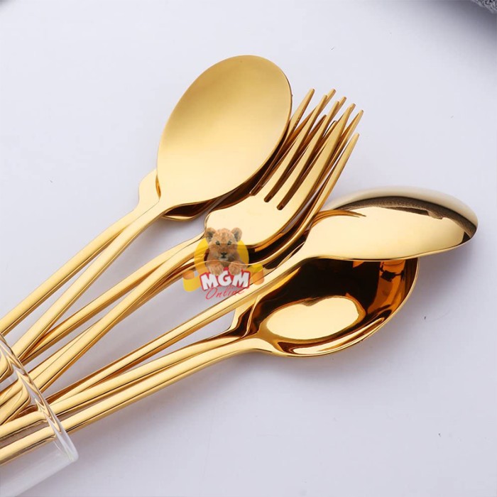 Gold SUJEO set6 sendok makan emas korea paket komplit LENGKAP - Image 3