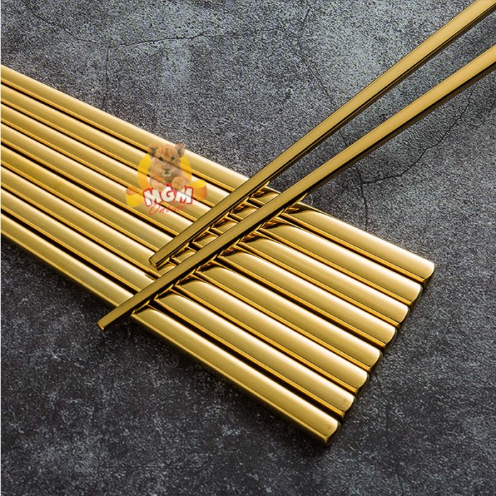 Gold SUJEO set6 sendok makan emas korea paket komplit LENGKAP - Image 5