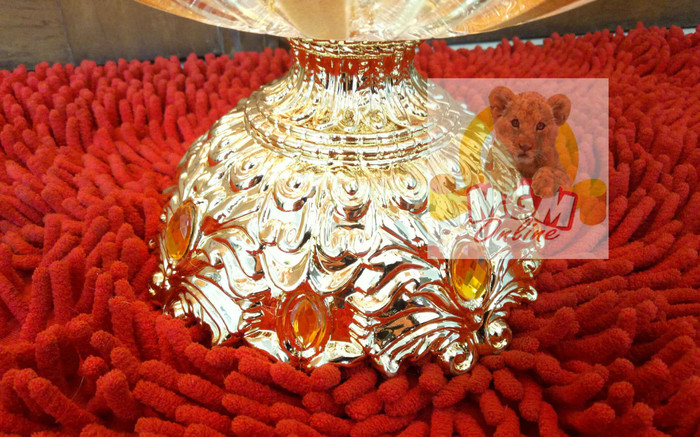 30CM Tempat Buah Emas Gold Akrylic tebal dengan Kaki Emas / Sajian - Image 5