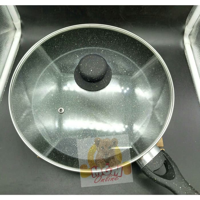 Marbel Frypan 28CM Soft-stone Coating dgn Tutup kaca ANTI LENGKET 2644 - Image 2