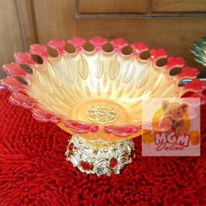 30CM Tempat Buah Emas Gold Akrylic tebal dengan Kaki Emas / Sajian