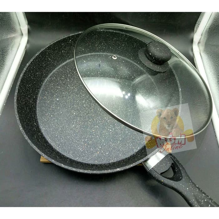 Marbel Frypan 28CM Soft-stone Coating dgn Tutup kaca ANTI LENGKET 2644 - Image 3