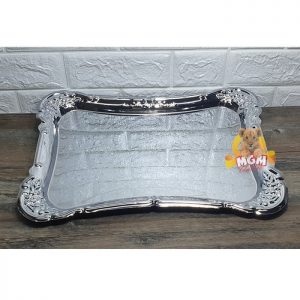 UKIR Nampan stainless tebal Silver Segipanjang 40x30CM Nampan elegant