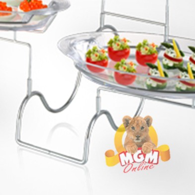 Piring susun 3 akrylic dgn Rak Stainless dessert tray 3tier stairway - Image 2